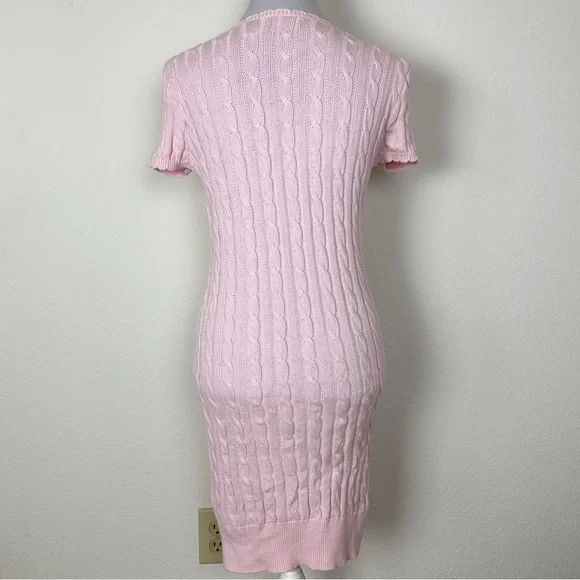 POLO RALPH LAUREN Pink Cable Knit Dress Size XL - Picture 2 of 9